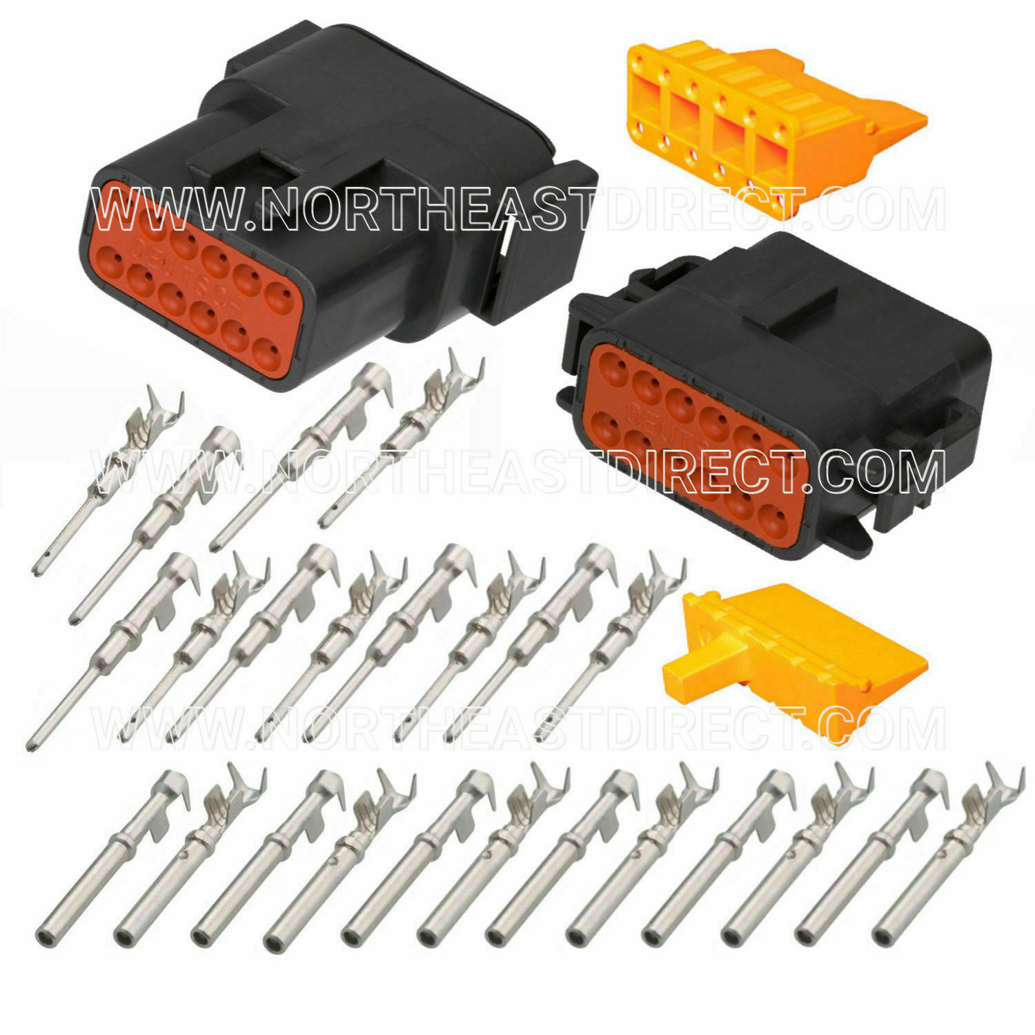 12 PIN BLACK DEUTSCH DTM DTM04-12P DTM06-12P WATERPROOF ELECTRICAL CONNECTOR KIT