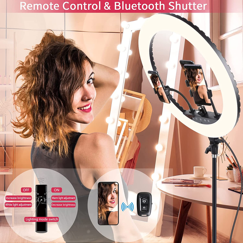 21 inch LED Ring Light with Tripod Stand, Large Ring Light with Touch Panel for
