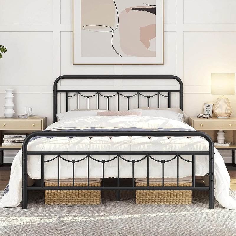 With Vintage Headboard And Footboard, Farmhouse Metal