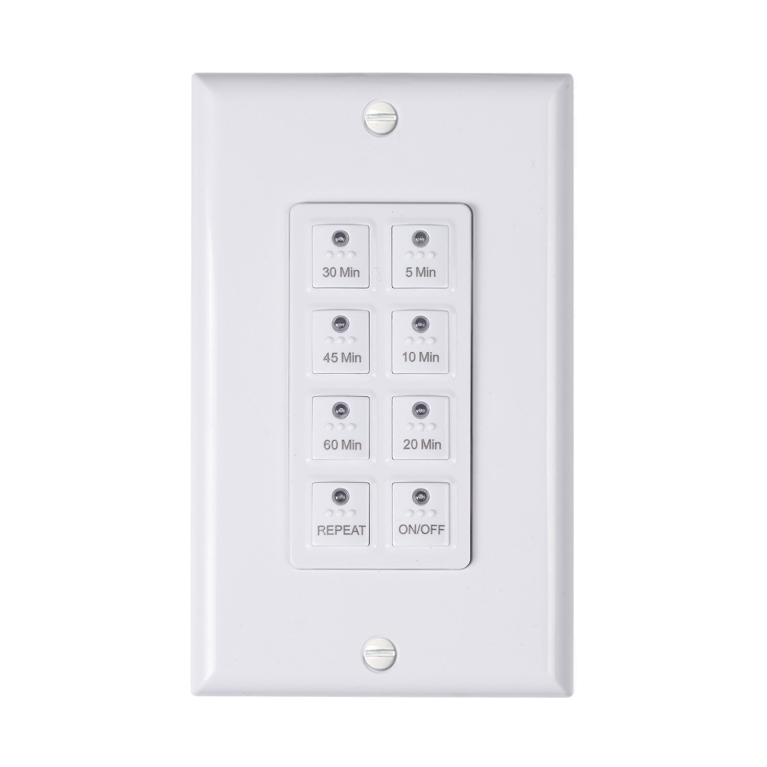 New Century Countdown Digital In-Wall Timer 5-10-20-30-45-60mins White For Light