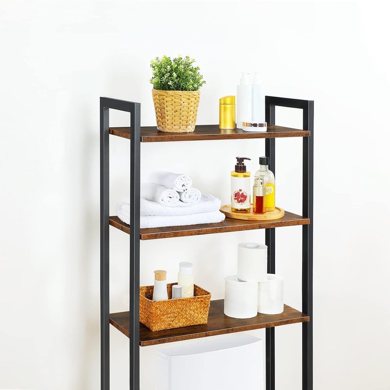 Over The Toilet Storage Organizer, 3-Tier Over Toilet Shelf, Industrial Bathroom