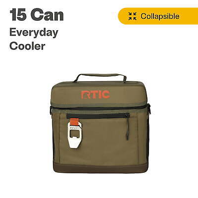 RTIC 15 Can Everyday Cooler, Insulated Soft Cooler with Collapsible Design, Oliv