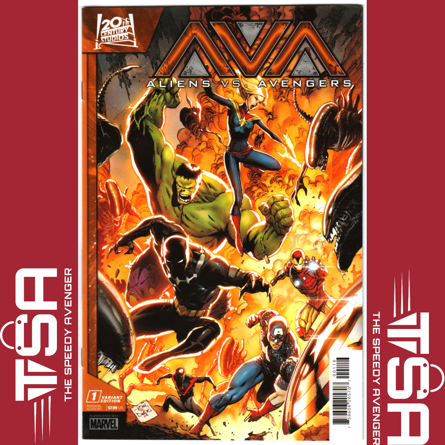 ALIENS VS AVENGERS #1 Tony S. Daniel 1:25 Incentive Ratio Variant 2024 Marvel