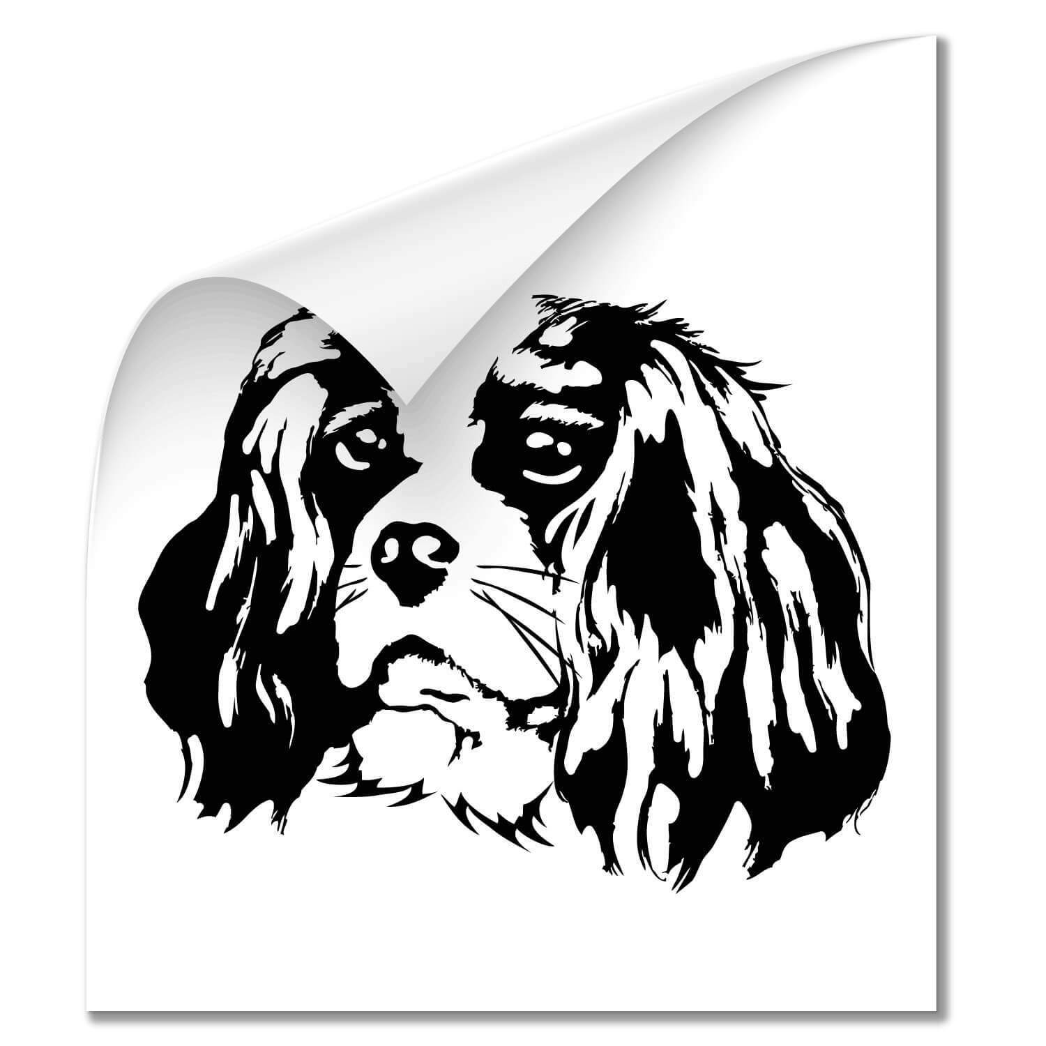 King Cavalier Rassehunde von Klebe-X  Autoaufkleber | XL 71 cm x 58 cm | A00613