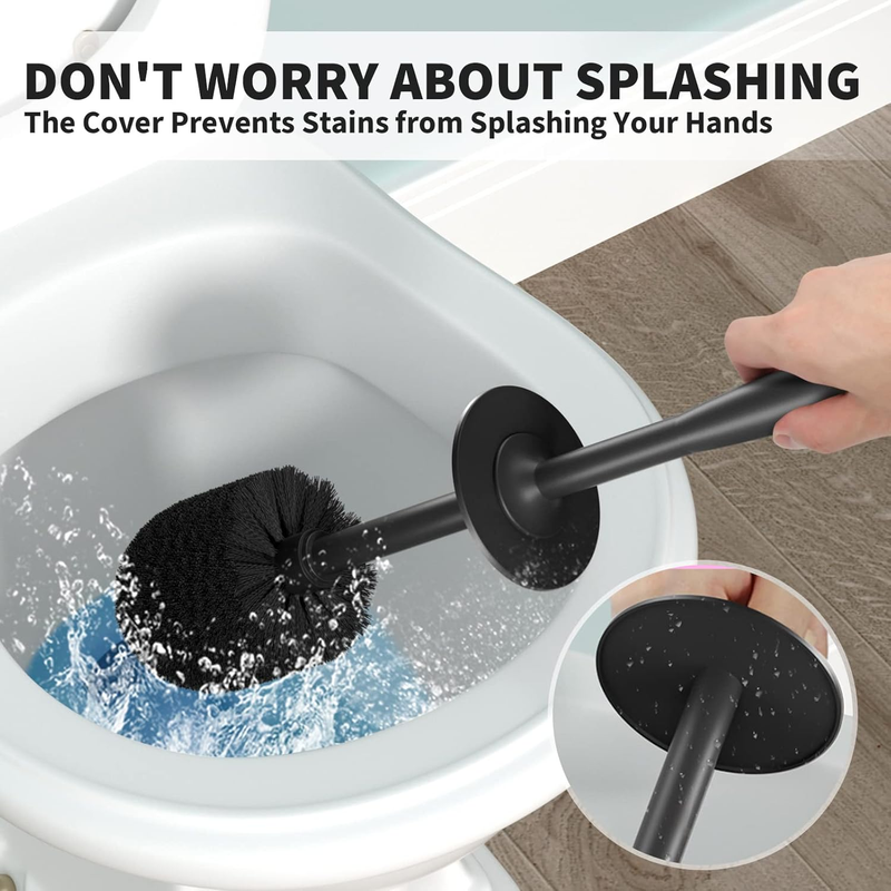 Toilet Brush, Toilet Bowl Brush with Extra Long Handle Durable Bristles Toilet S