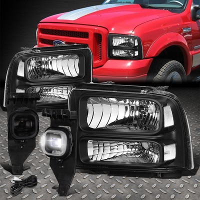 ДЛЯ 05-07 FORD F250-F550 ЧЕРНАЯ/ПРОЗРАЧНАЯ ФАРА + ХРУСТАЛЬНАЯ ЛИНЗА СВЕТОДИОДНОЙ ПРОТИВОТУМАННОЙ ФАРЫ + ПЕРЕКЛЮЧАТЕЛЬ