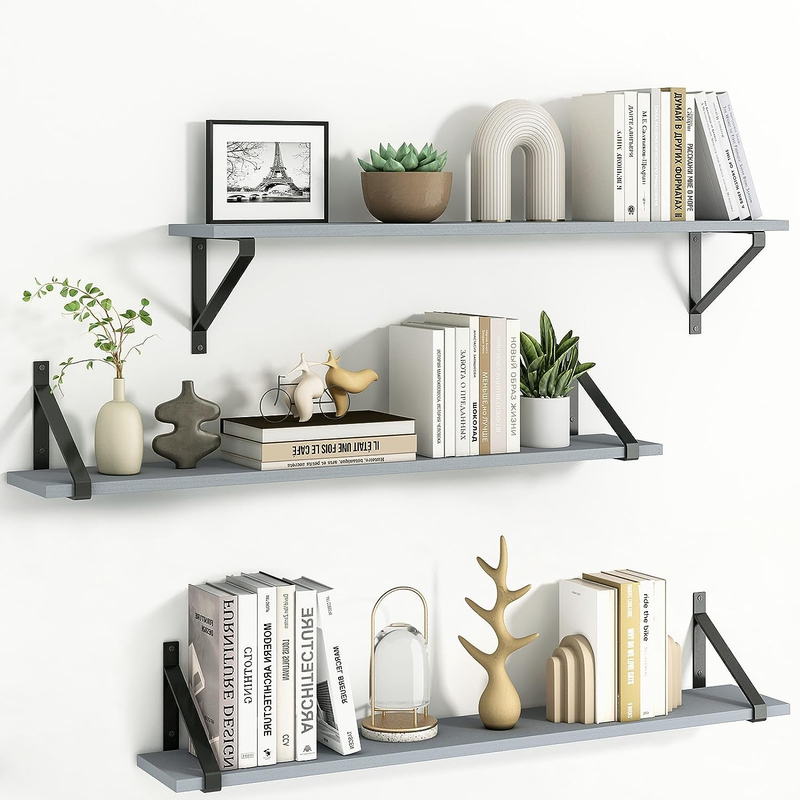 Fixwal Floating Shelves, 36 Inch, Wall Bookshelf, Set of 3, 
