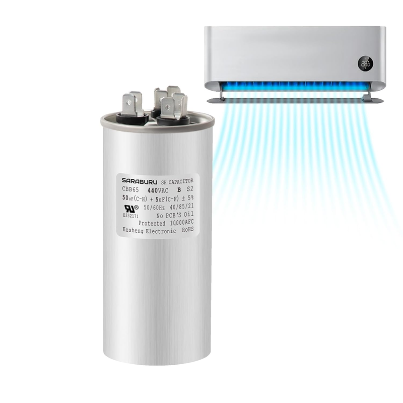 CBB65 Capacitor 50+5 Uf 370V for AC Heat Pump Air Conditioner Motor