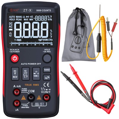 Ztx True Rms Digital Multimeter 3line Display 9999 Counts Button Design Autorang