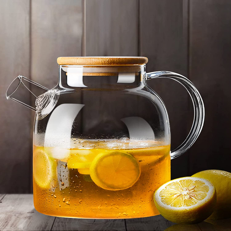 Pot Kettles Stovetop Safe, 50.7oz/1500ml Heatproof Borosilic