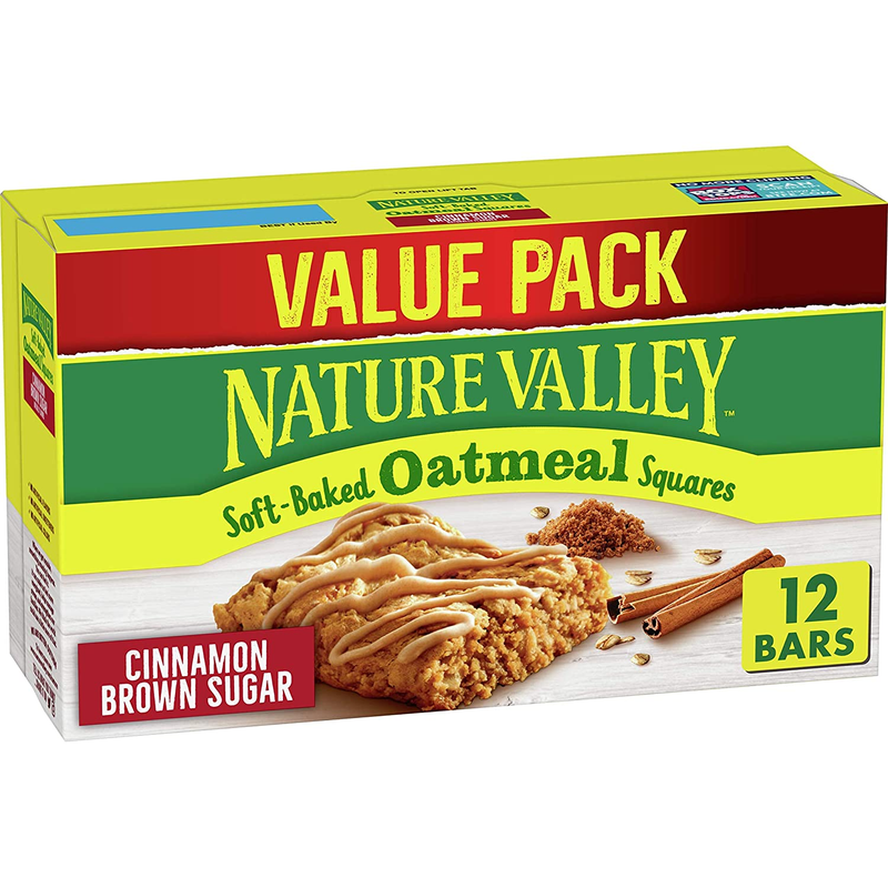 Nature Valley Soft-Baked Oatmeal Squares, Cinnamon Brown Sugar, 12 Ct