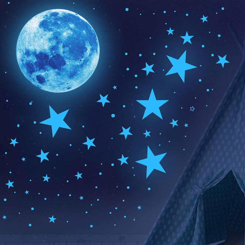 1138Pcs Glow in The Dark Stars, Glow in The Dark Moon for Ceiling Planets Space