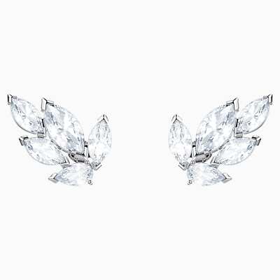 SWAROVSKI　LOUISON ピアス Louison stud earrings, Leaf, White, Rhodium plated | Swarovski