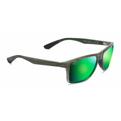 Pre-owned Maui Jim Men's Polarized Rectangular Sunglasses - Large In Green