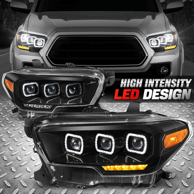 [Кольцевой проектор Tri-Halo] Для 16-23 светодиодных фар Tacoma с последовательным сигналом Full LED