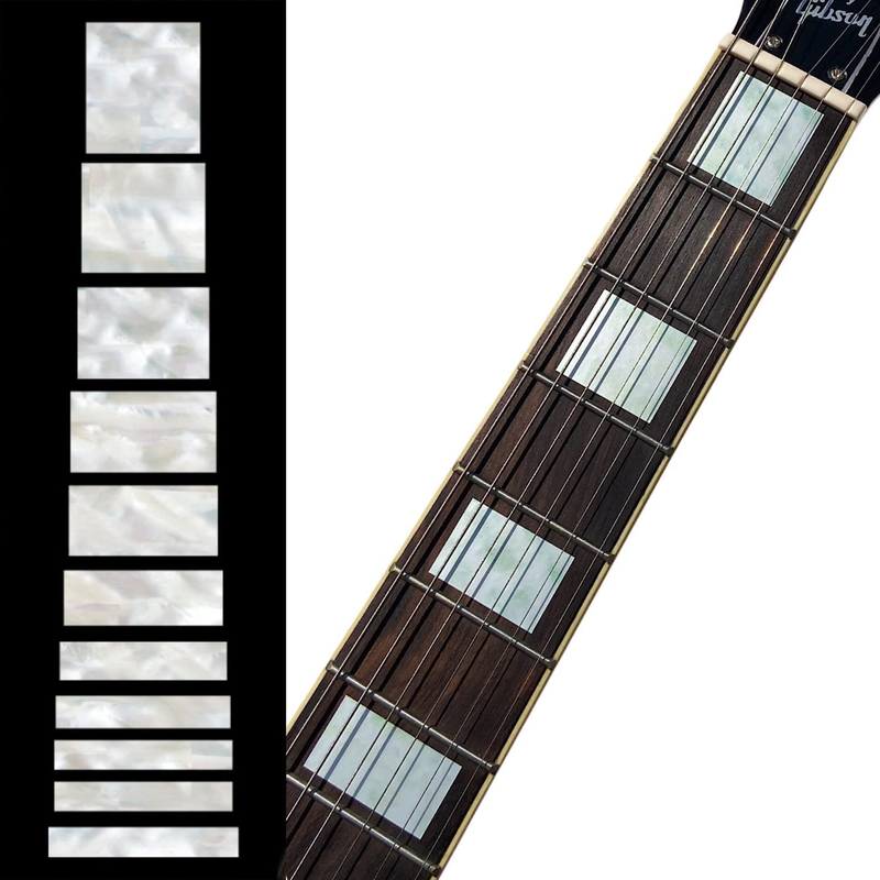 Inlay Stickers Decals For Guitars & Bass - Lp Sg Blocks - Whit