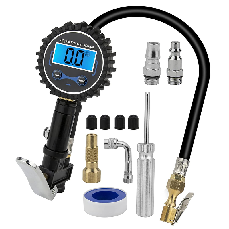 Digital Tire Inflator with Pressure Gauge,200 PSI W/Led Flashlight Hose Lock on
