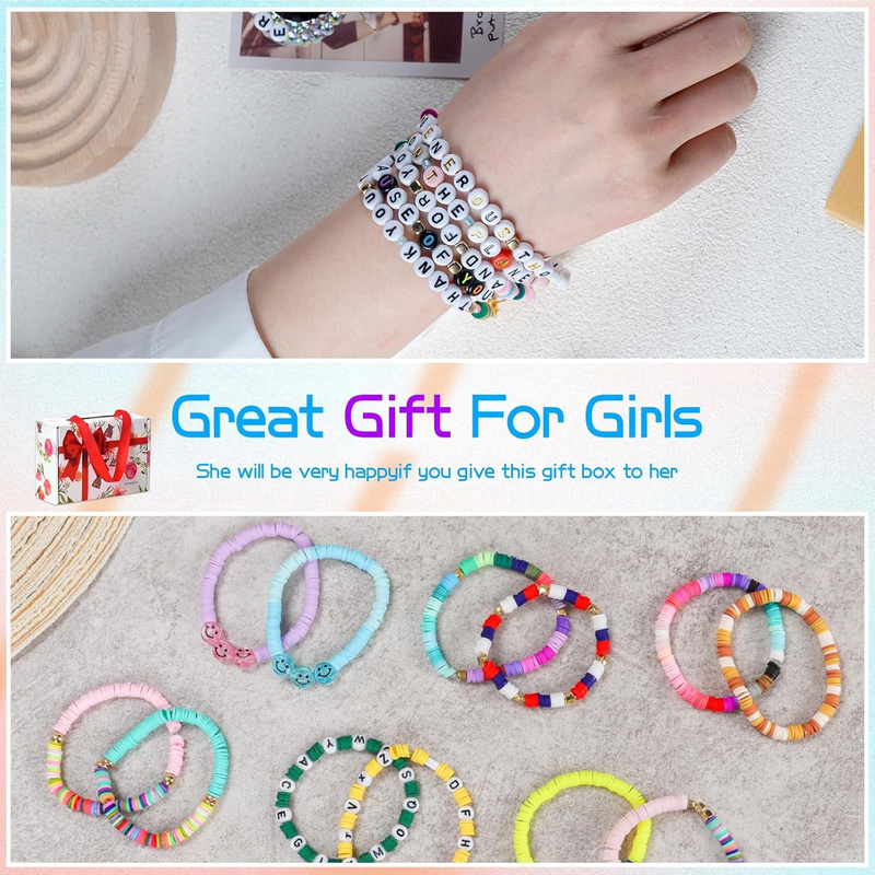 6-Box Friendship Bracelet Making Kit - 16,000pcs Clay Beads, Seed Beads & Glass
