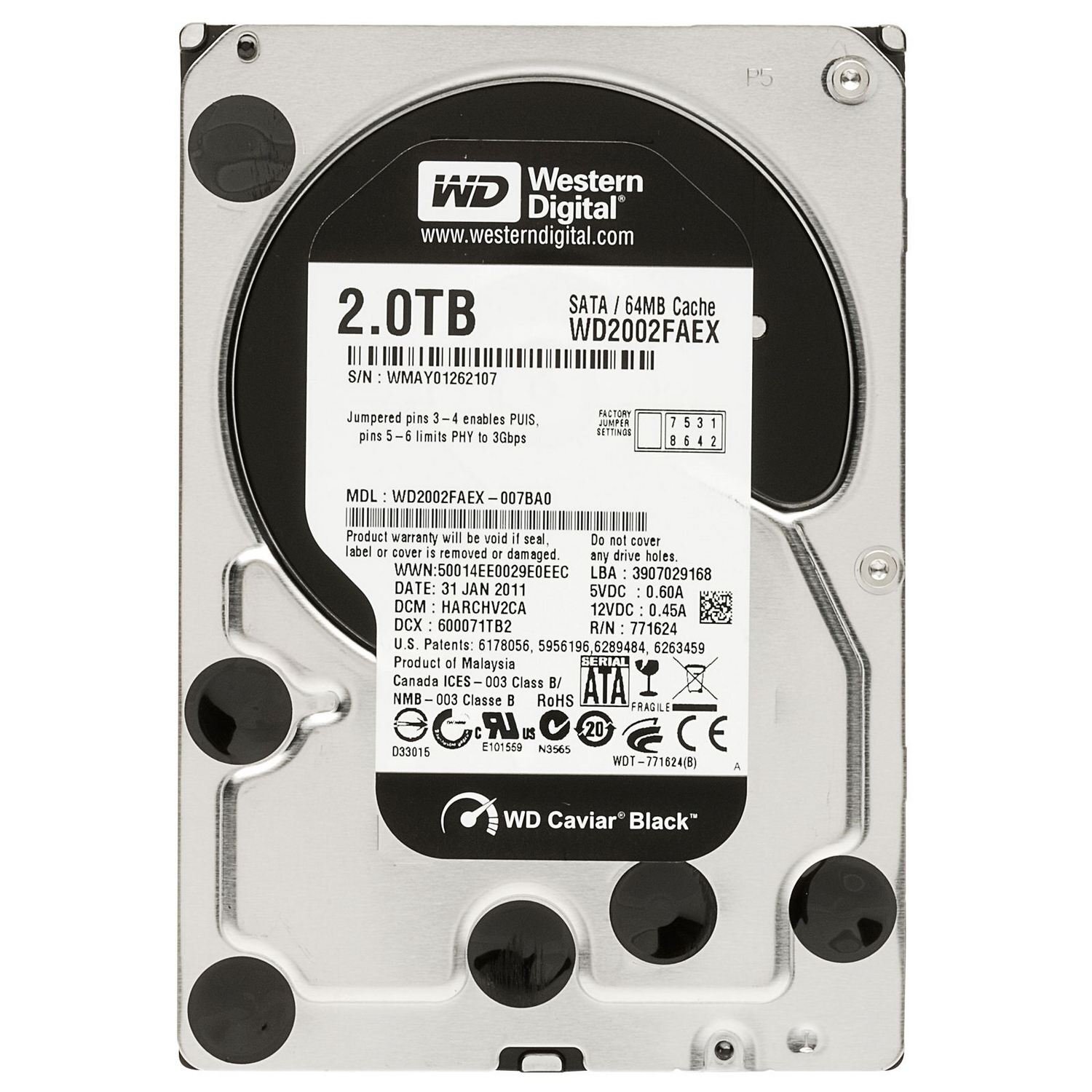 (未使用･未開封品)　Western Digital WD2002FAEX 2TB 7200rpm SerialATA 6Gb/s 64MB 3.5インチ内蔵HDD [PC] tu1jdyt WESTERN DIGITAL WD2002FAEX 2TB SATA HARD DRIVE | eBay