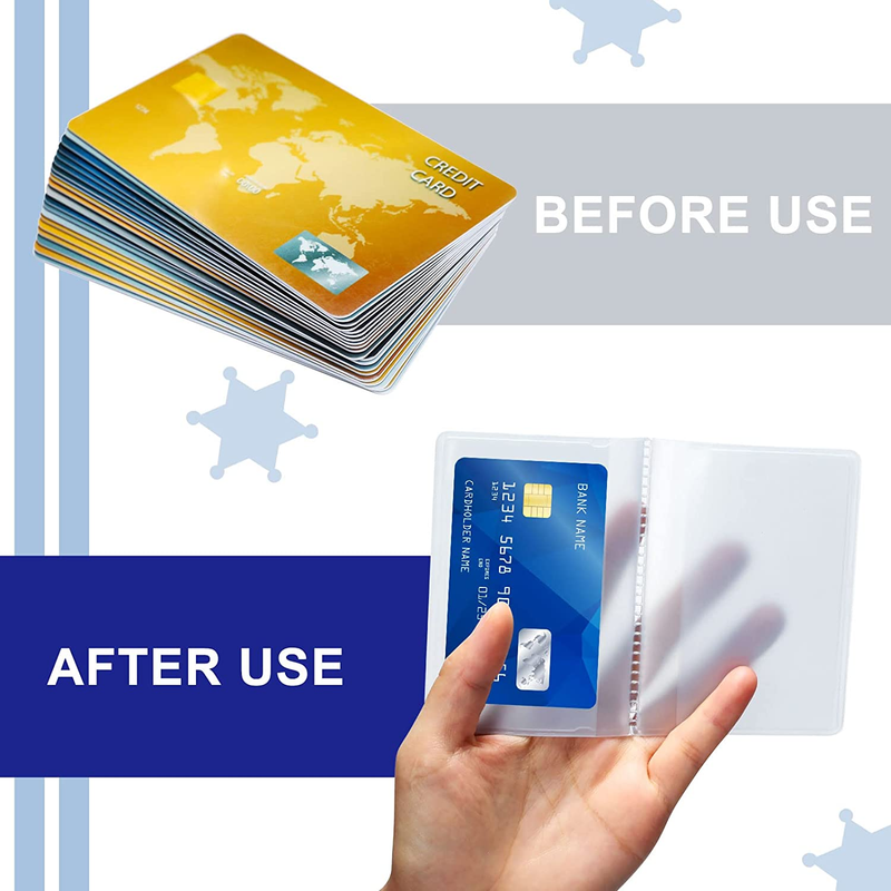 4 Packs 6 Page Wallet Insert Plastic Credit Card Holder Wallet Credit Card Slee