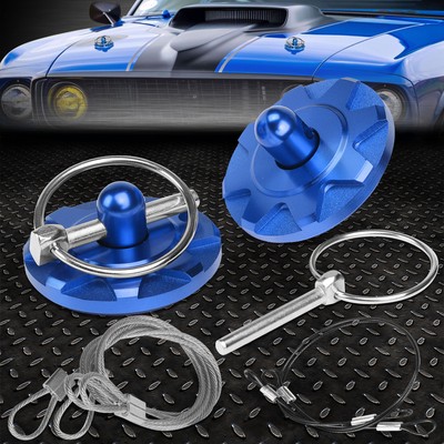 ПАРА СИНИХ АЛЮМИНИЕВЫХ КАБЕЛЕЙ JDM COSMETIC MODS ИЗ АЛЮМИНИЯ РАЗМЕРОМ 60 x 28 ММ С БУЛАВКАМИ ДЛЯ ВЫТЯЖКИ С ЛЕНТОЙ