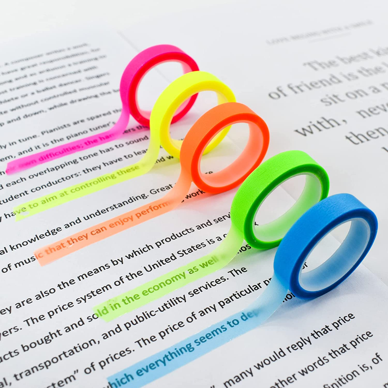 Tape Transparent Marking Sticker Removable Fluorescent Color