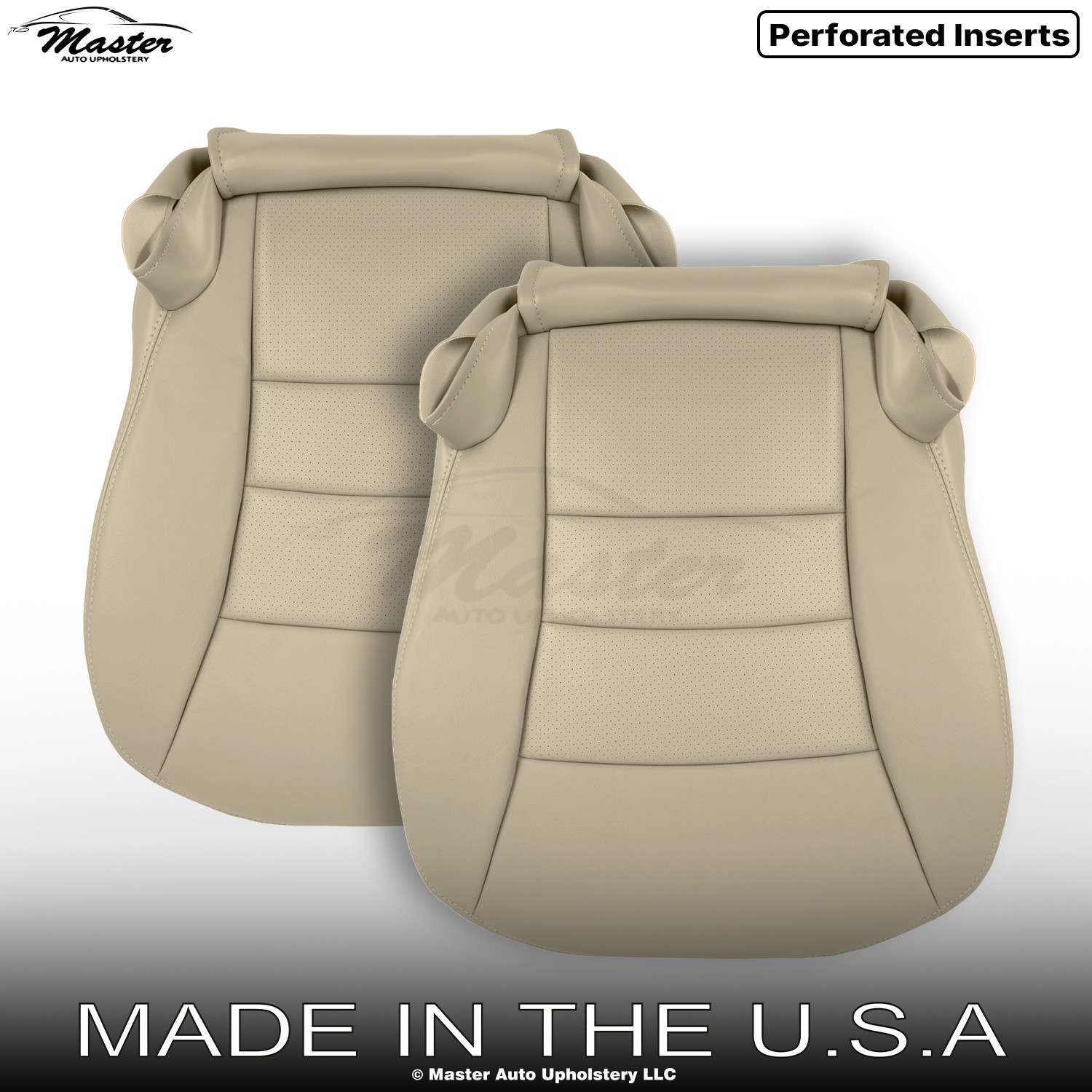 2005-2013 Fits Chevrolet Corvette Leather Front Bottom Seat Covers Cashmere