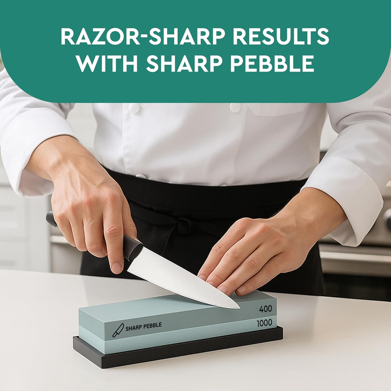 Premium Whetstone Sharpening Stone 2 Side Grit 400/1000-Whetstone Knife Sharpene