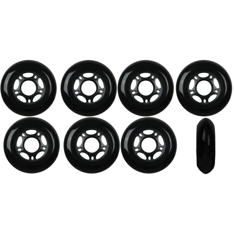 Inline Skate Wheels 80mm 89A Outdoor Black Rollerblade Hockey 8 Pack