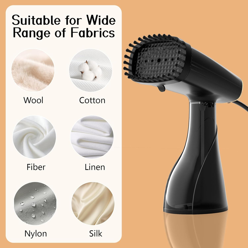 Steamer for Clothes, 1300W Handheld Garment Steamer Iron with Fabric Brush, 380m