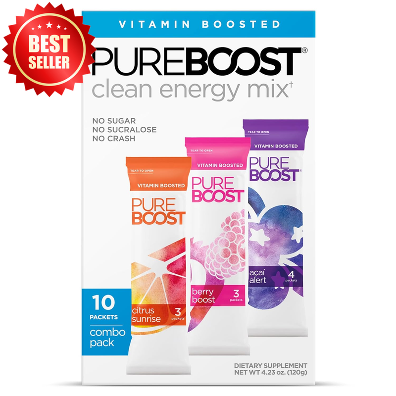 10-ct Clean Energy Booster Drink Mix B12 Electrolytes Antioxidants Sugar-Free US