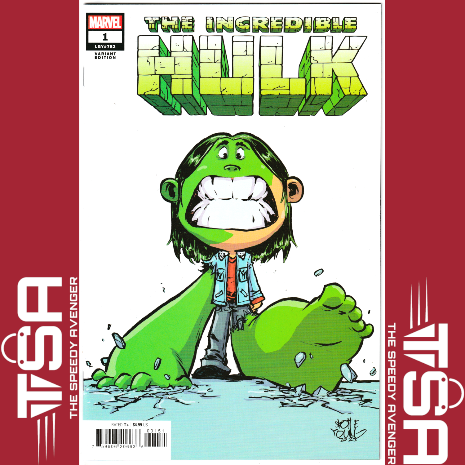 THE INCREDIBLE HULK #1 (Vol 4) Skottie Young Variant 2023 KEY FIRST APP CHARLENE