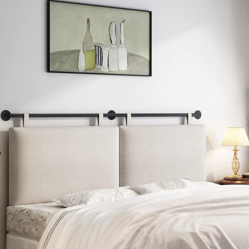 King Headboard Wall Mounted Headboard King for Bed with Linen Upholstery and But