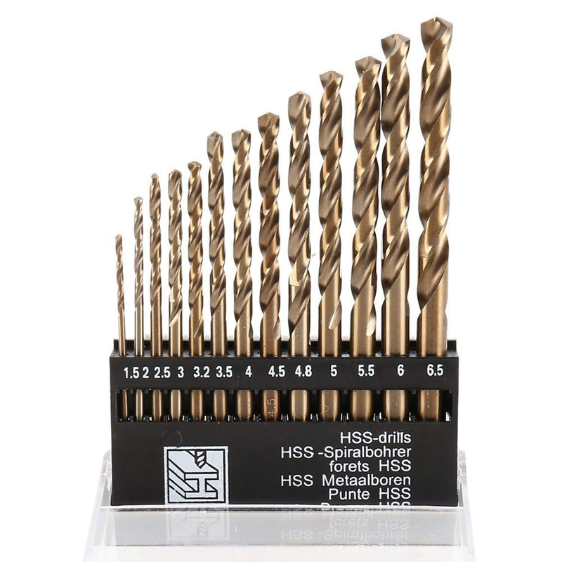 13 PCS Cobalt Drill Bit Set Steel Extremely Heat Resistant Metric Metals NEW