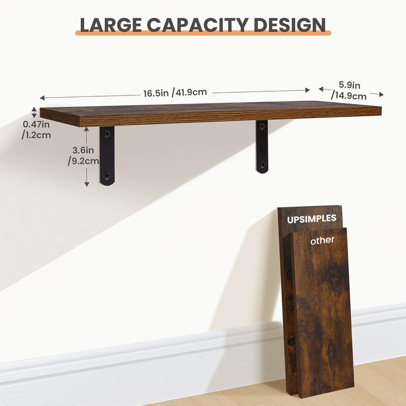 Floating Shelves for Wall Decor Storage, Wall Mounted Shelves Set of 3, Sturdy S