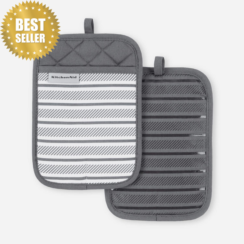Albany Pot Holder 2-Pack Set, Charcoal Grey, 7