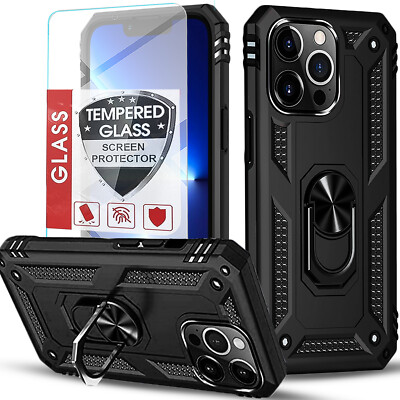 For iPhone 16 Pro Max 15 14 13 12 11 Plus SE Case Phone Cover and Tempered Glass