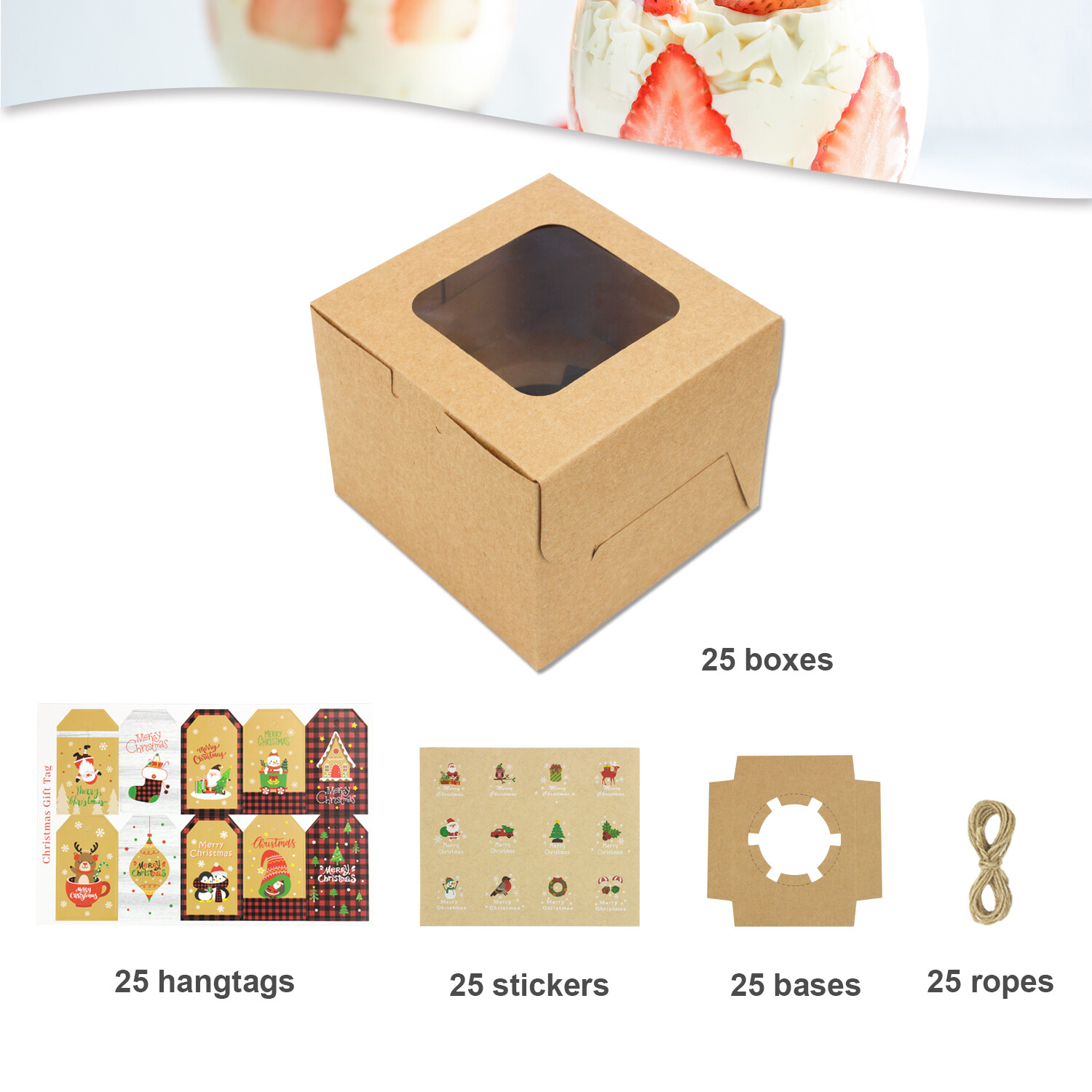 5/25pcs Cupcake Box Single Holes Chocolate High Quality Cup Gift Festivel Cake