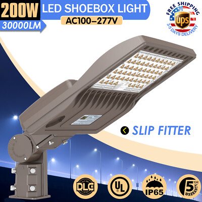 200W LED Parking Lot Light Commercial Street Area Shoebox Pole Lighting Fixtures