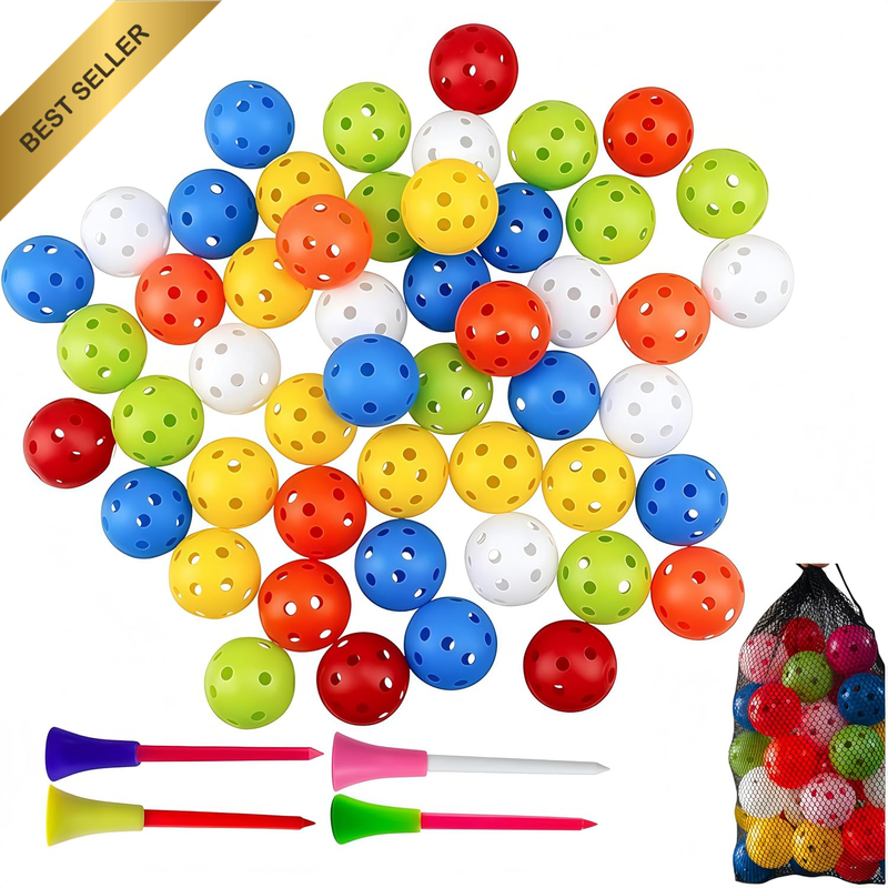 40 Pack Practice Golf Balls, 42Mm Hollow Airflow Golf Ball for Backyard, Trainin