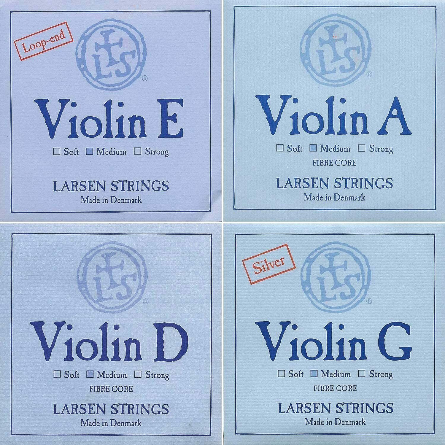 Larsen 4/4 Violin String Set Medium Gauge with Loop-End E