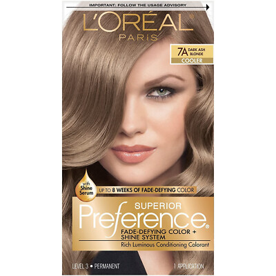 L'Oreal Superior Preference 7A Dark Ash Blonde Cooler Fade-Defying Shine System