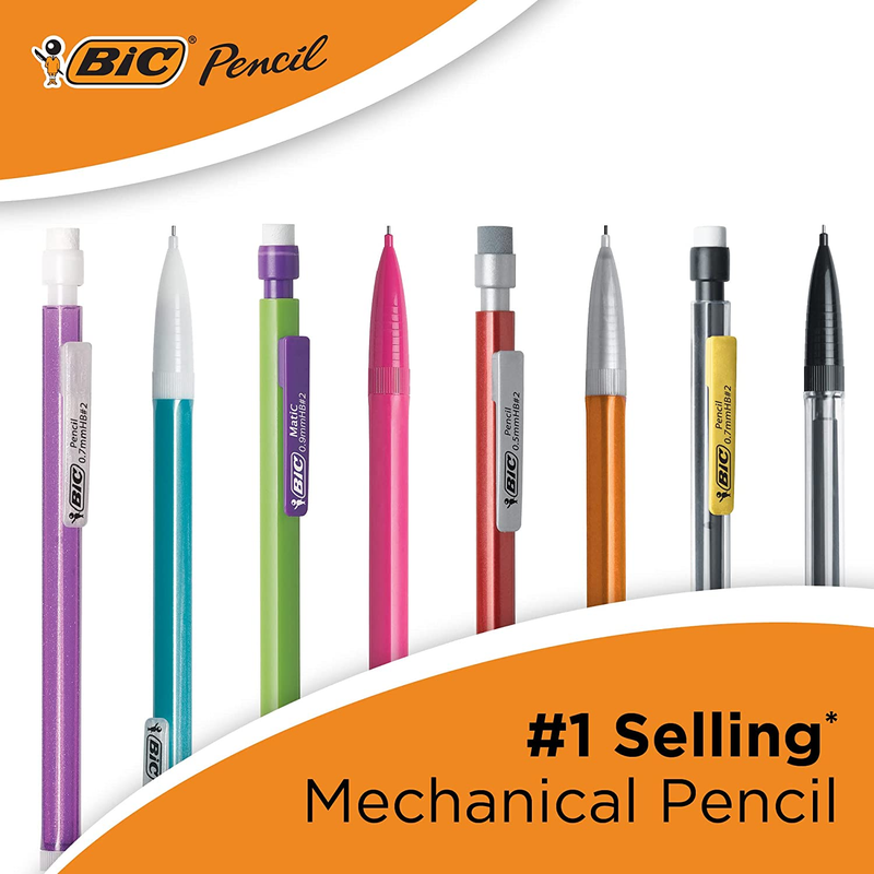 BIC Xtra Smooth Mechanical Pencils With Erasers (0.7mm), 40 Count (Pack of 1)