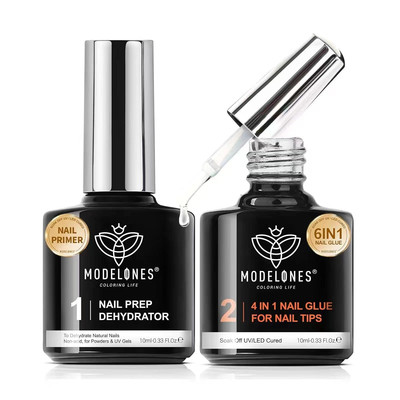 Modelones Nagelkleber 6 in 1 Und Primer Für Gelnägel Set Für Kunstnägel,Extra St