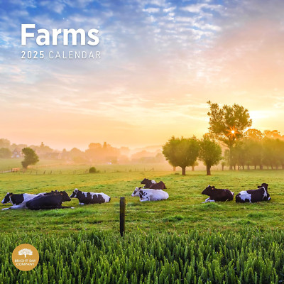 2025 Farms Monthly Wall Calendar by Bright Day, 12 X 12 Inch Beautiful Landscape