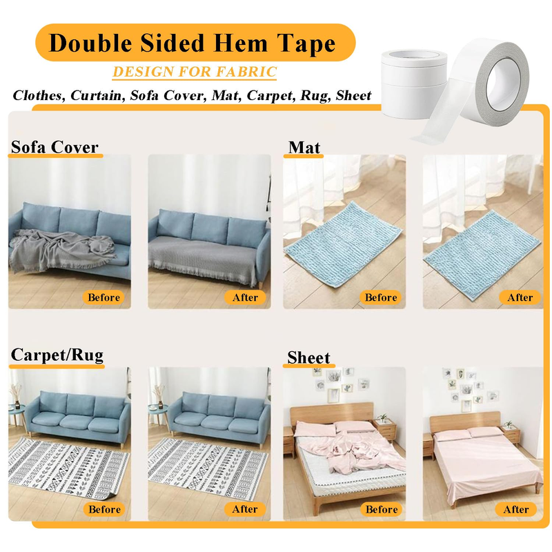 Hem Tape for Pants, 1In X 40FT Double Sided Tape Heavy Duty, Stitch Witchery Hem