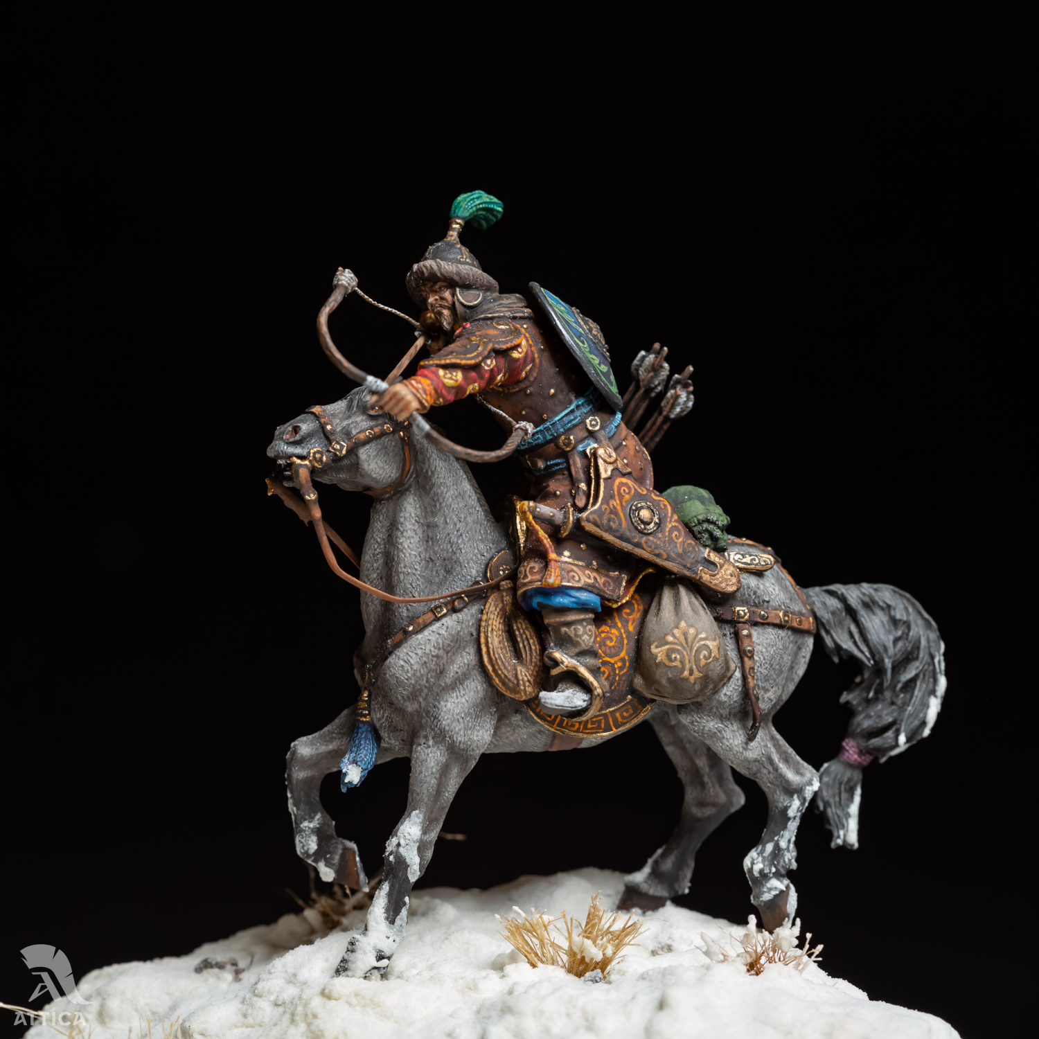 Mounted Mongol archer 54mm Painted Miniature Toy Soldier