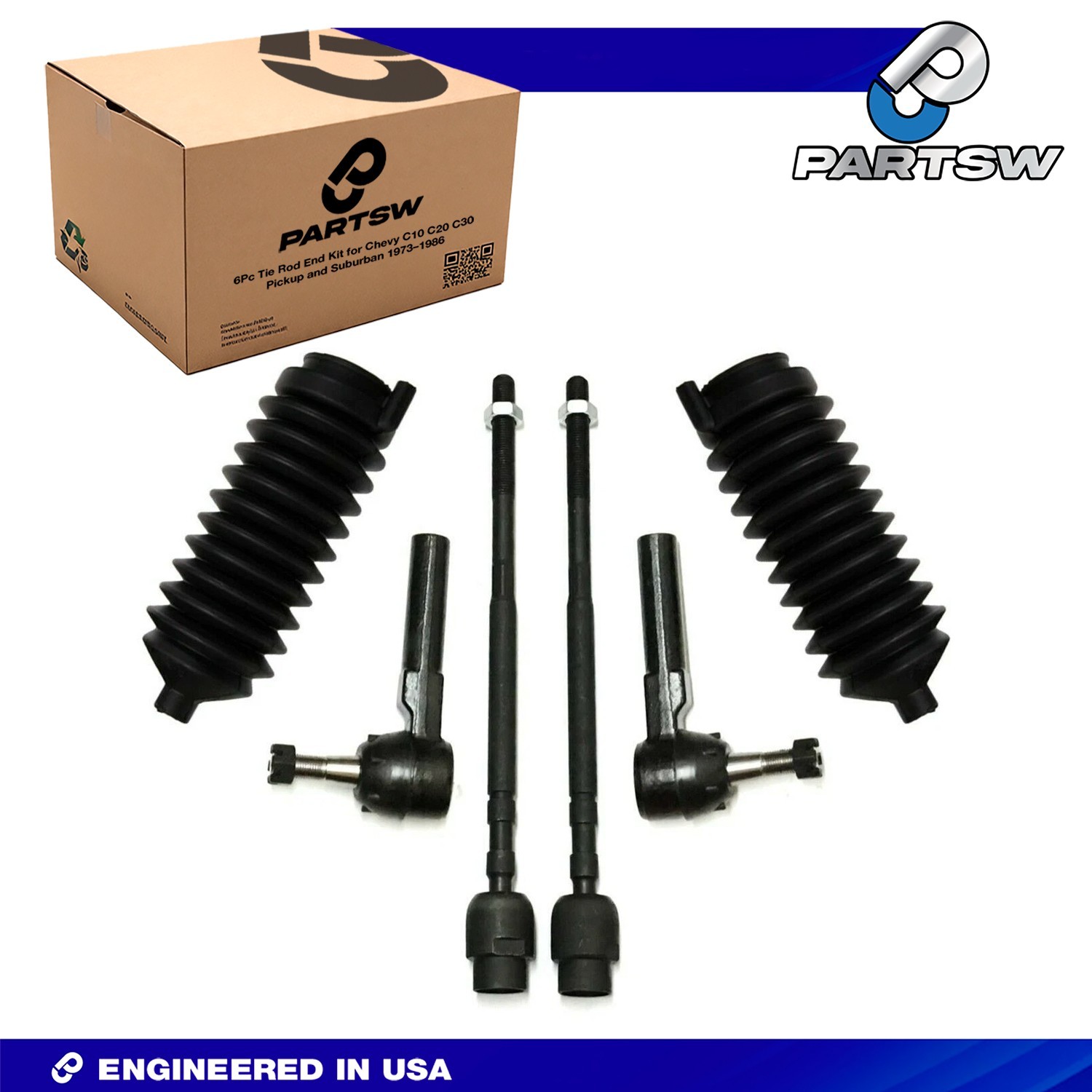 インパラ　タイロッドセット 6 pc Tie Rod Assembly Inner & Outer Bellow Boots for Impala