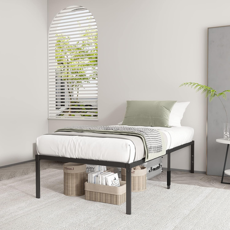 S 18 Inch Tall Black Mattress Metal Platform Stora