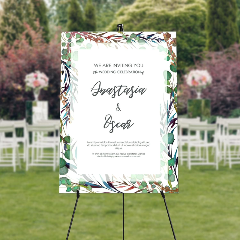 63 inch Wedding Sign & Poster Easel Stand, Portable Instant Floor Poster Stand,
